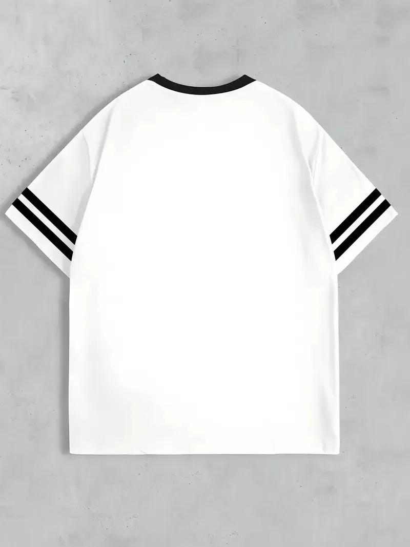 2025 Summer New Men's T-Shirt Breathable Casual Sporty Digital Print Outdoor Street Men's Wear