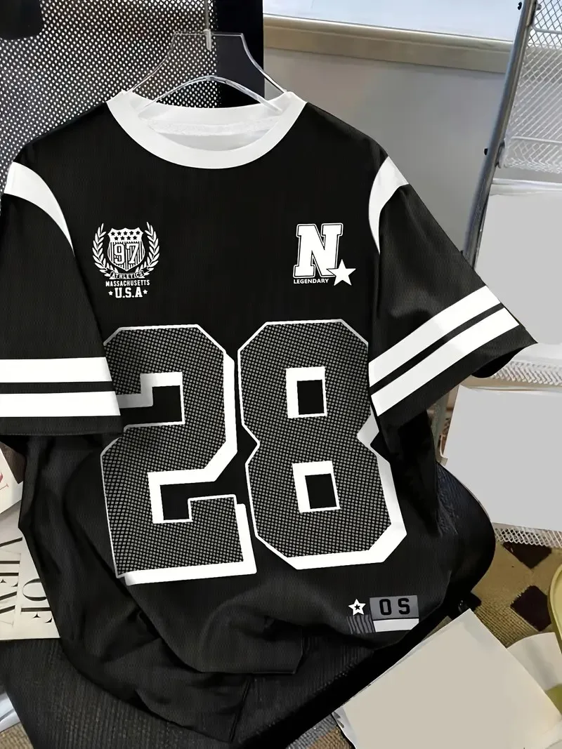 2025 Summer New Men's T-Shirt Breathable Casual Sporty Digital Print Outdoor Street Men's Wear