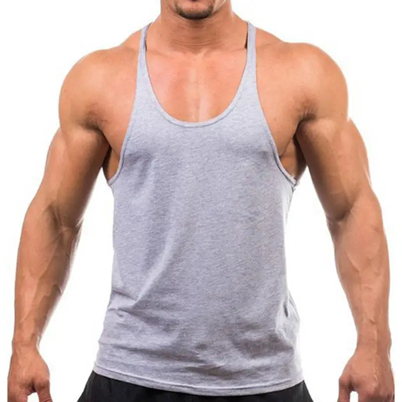 New Style Jogger Gym Singlet Training Bodybuilding Tank Top Vest Shirt Sleeveless Fitness Cotton Shirt For Men