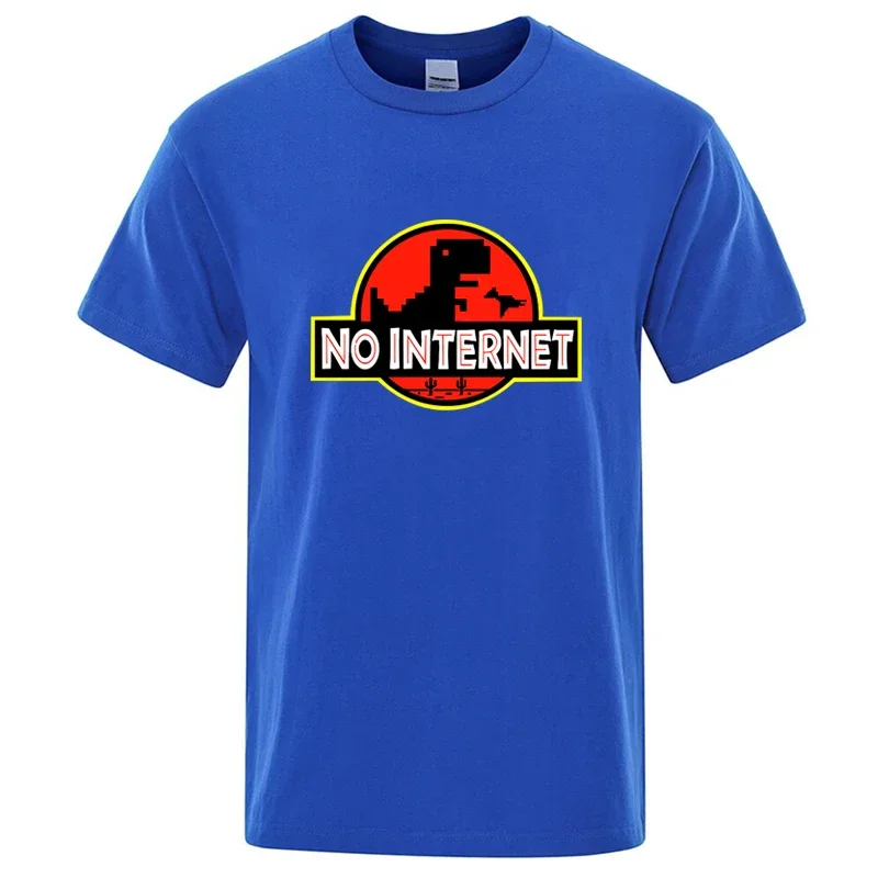 Men's High Quality Cotton Blend Funny Dinosaur Print Summer T Shirt Loose O-neck For Men Tshirt Short Sleeve T-shirt Male Tee