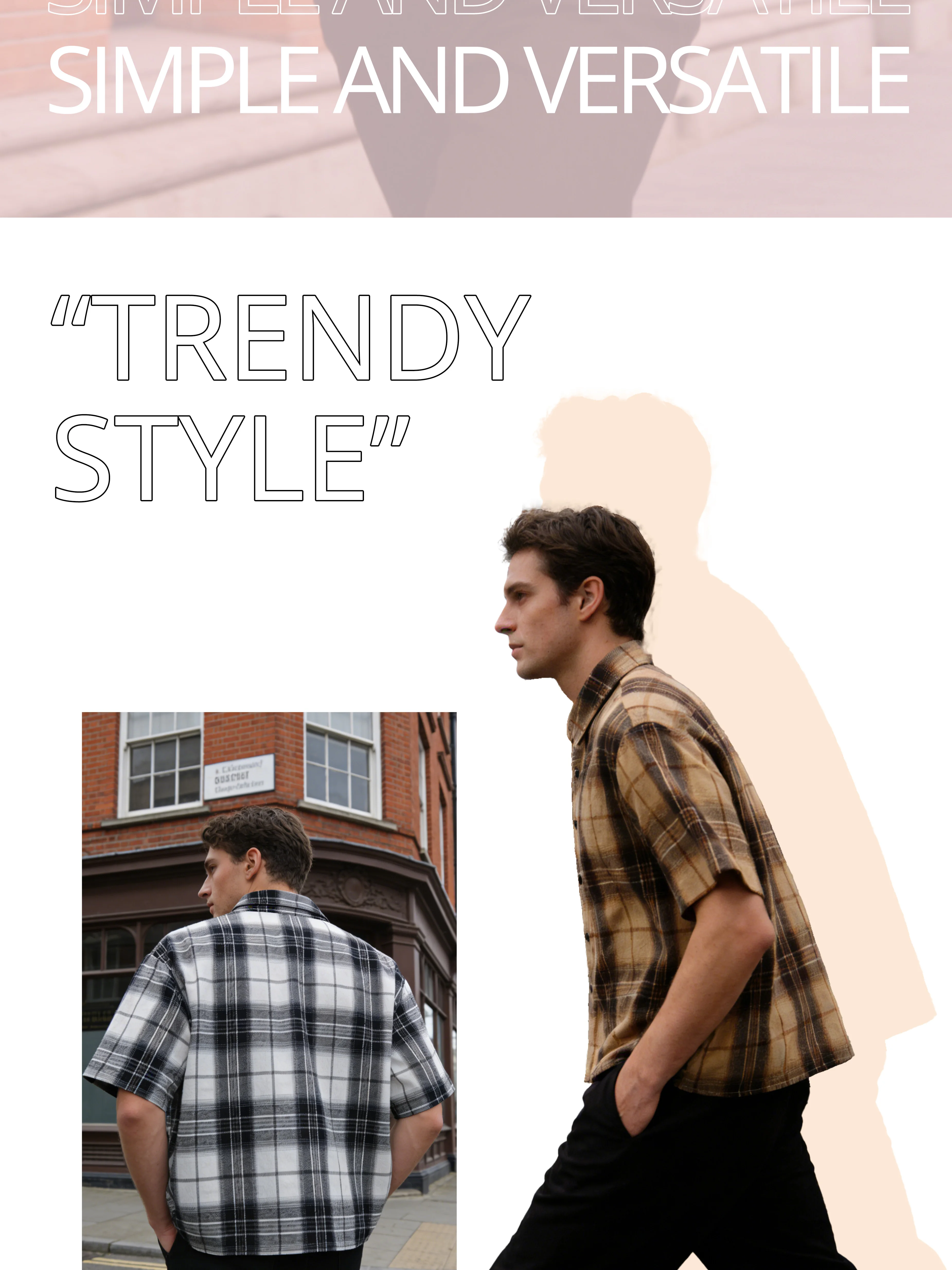 Men's College Style Casual Short Sleeved Checkered Shirt, Suitable For Spring And Autumn Campus Wear And Daily Travel