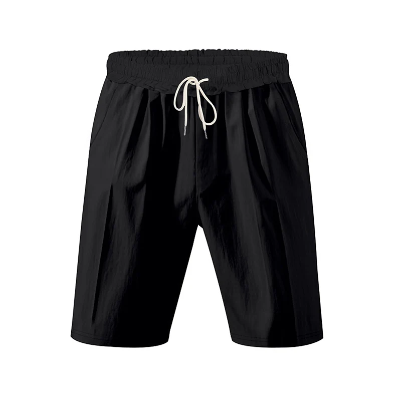 New Men's Cotton Linen Shorts Pants Male Summer Breathable Solid Color Linen Trousers Beach Shorts Fitness Streetwear