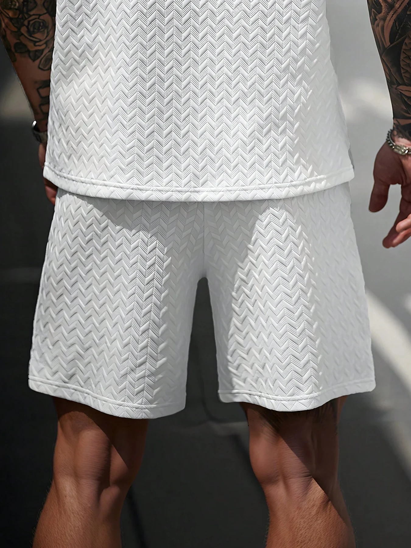 New Summer Casual Sports Shorts: Featuring a knitted, slightly stretchy jacquard design, these solid-colored shorts offer a simp
