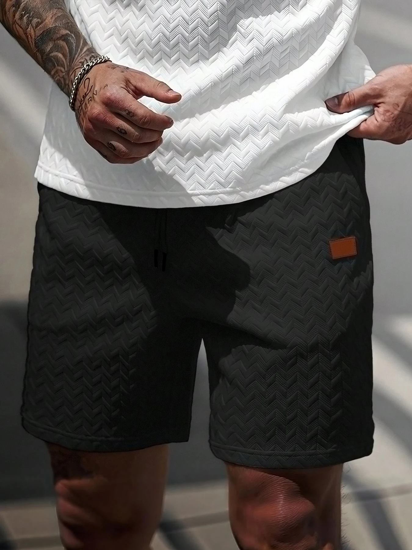 New Summer Casual Sports Shorts: Featuring a knitted, slightly stretchy jacquard design, these solid-colored shorts offer a simp