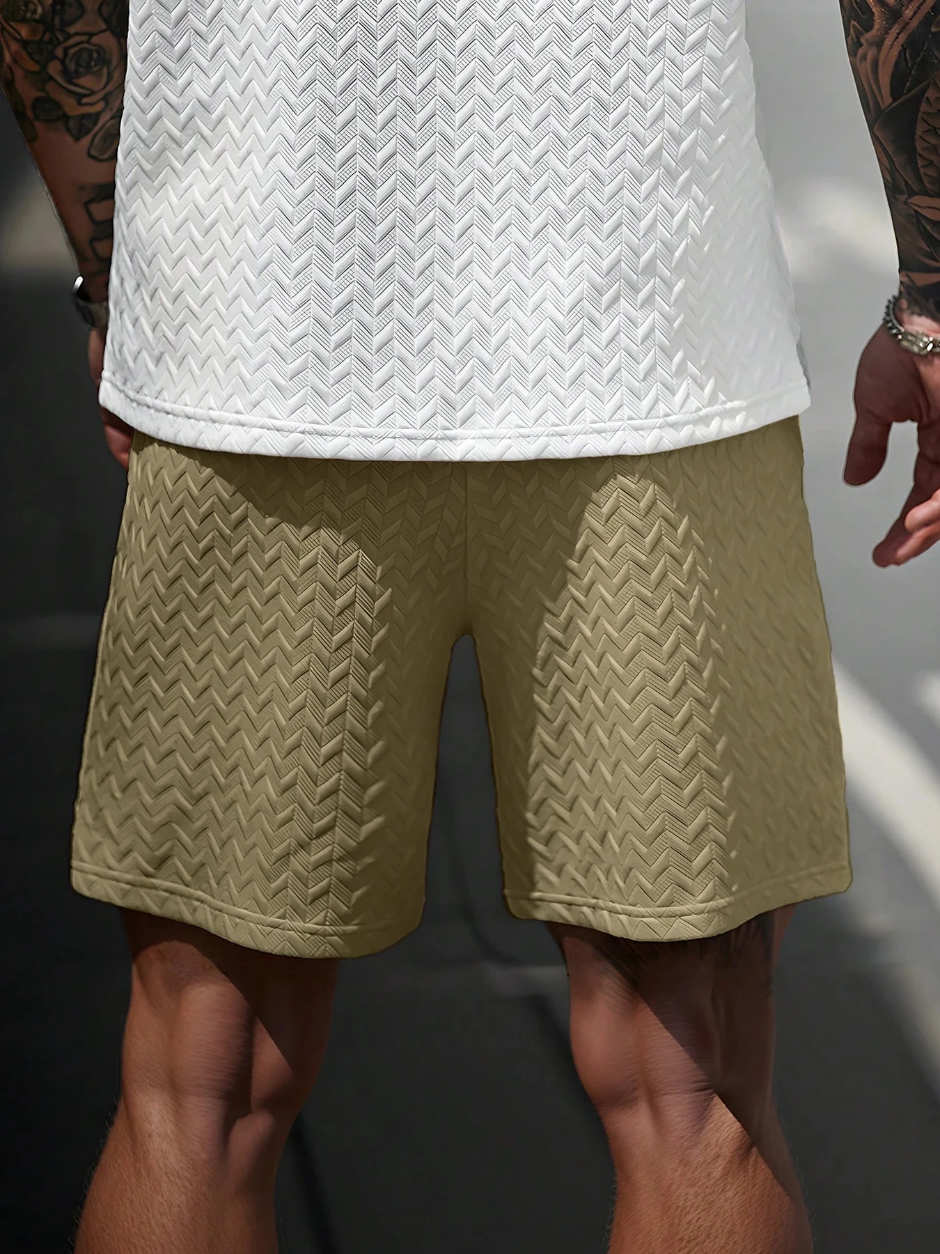 New Summer Casual Sports Shorts: Featuring a knitted, slightly stretchy jacquard design, these solid-colored shorts offer a simp