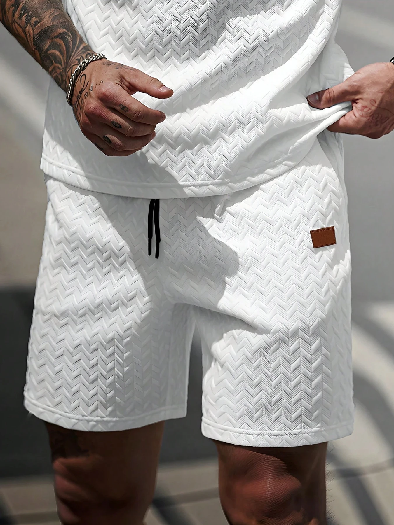 New Summer Casual Sports Shorts: Featuring a knitted, slightly stretchy jacquard design, these solid-colored shorts offer a simp