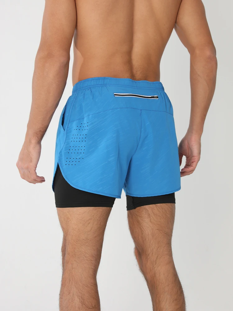 Men's Running Shorts 2025 New Release Gym Fitness 2-in-1 Exercise Summer Quick Dry Trendy Personalized Running Shorts