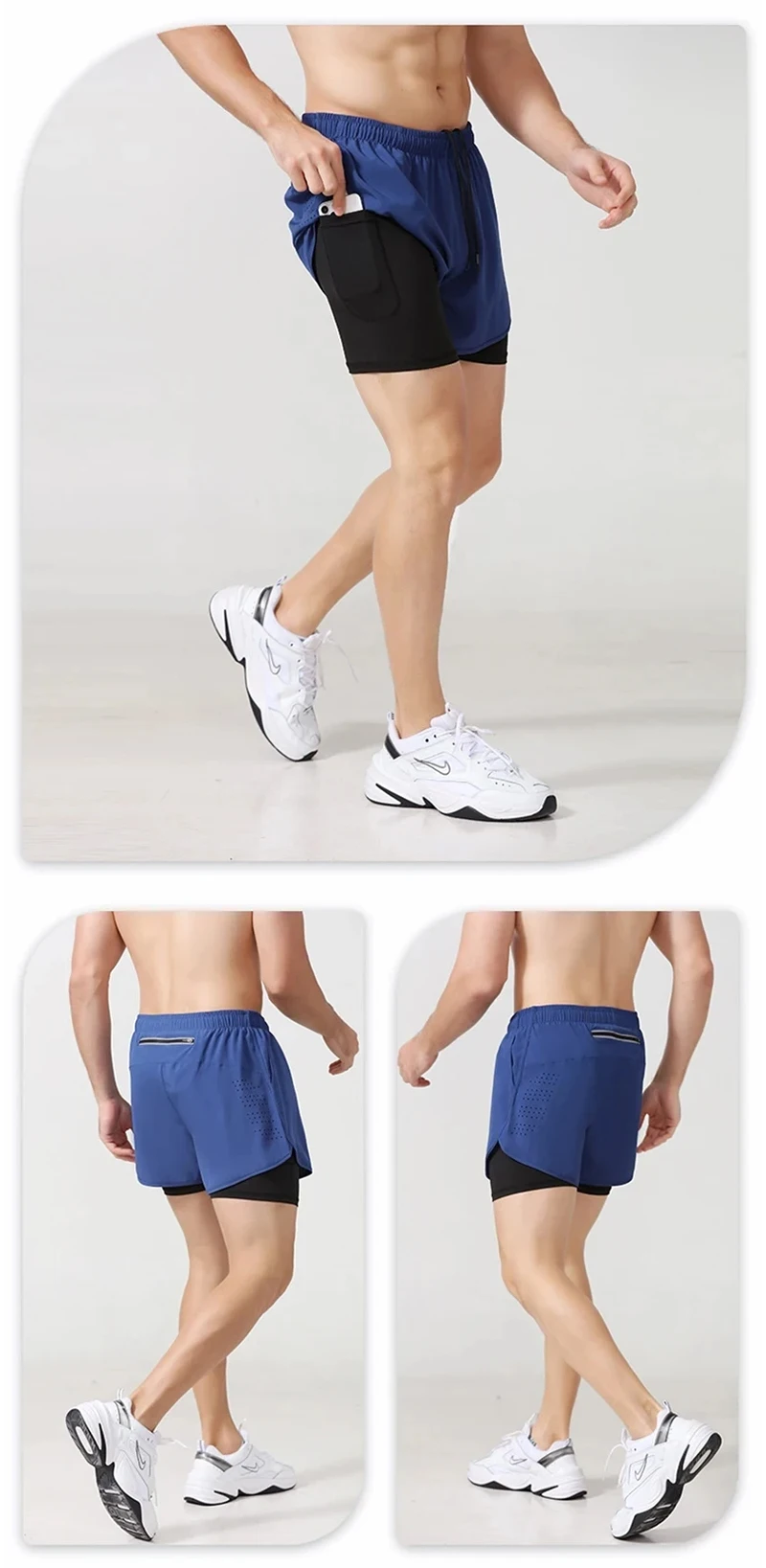 Men's Running Shorts 2025 New Release Gym Fitness 2-in-1 Exercise Summer Quick Dry Trendy Personalized Running Shorts