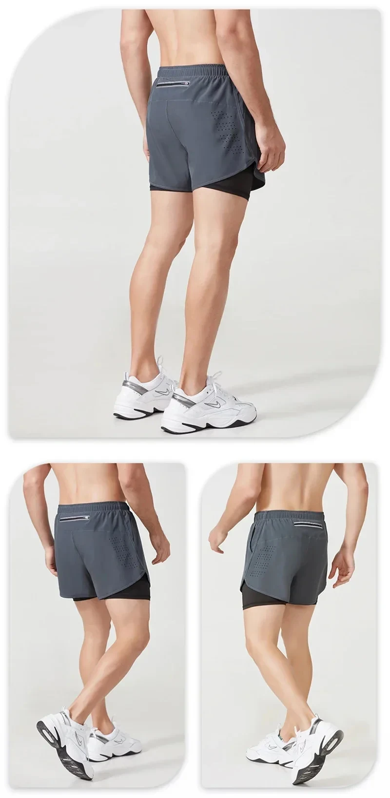 Men's Running Shorts 2025 New Release Gym Fitness 2-in-1 Exercise Summer Quick Dry Trendy Personalized Running Shorts