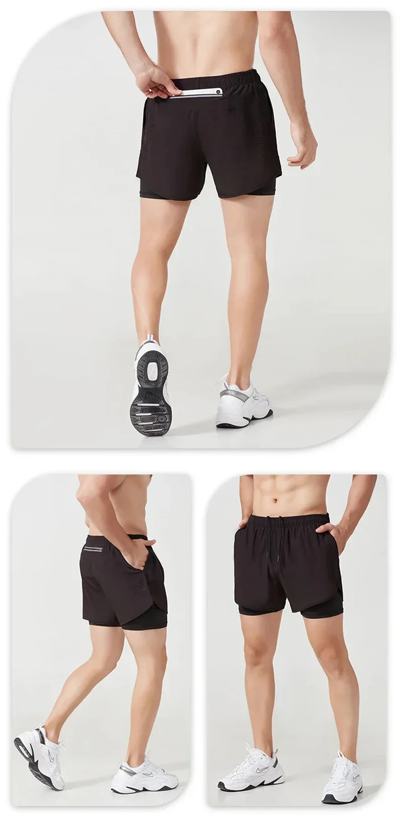 Men's Running Shorts 2025 New Release Gym Fitness 2-in-1 Exercise Summer Quick Dry Trendy Personalized Running Shorts