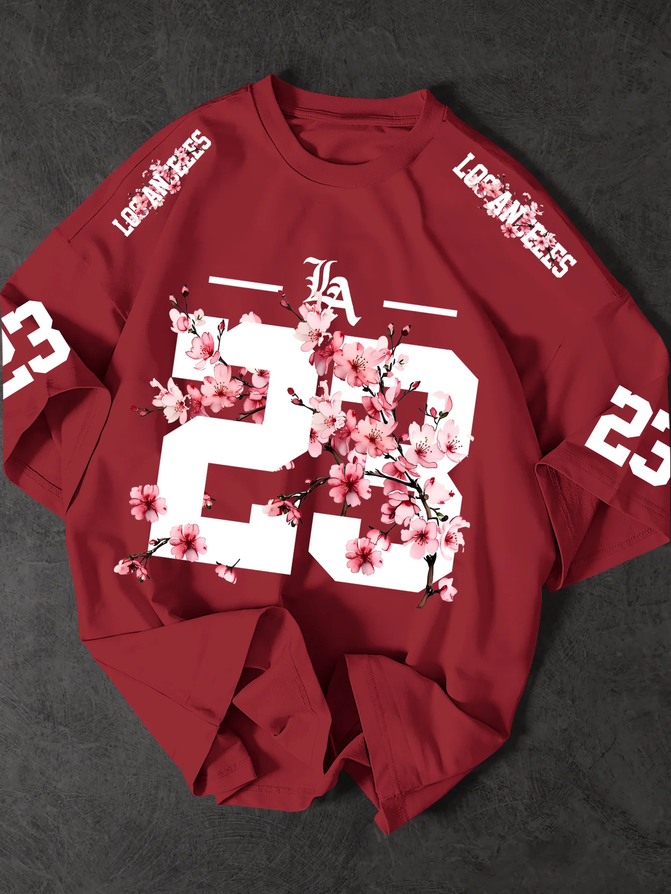Summer 3D Printings Perfect for Daily Wear for Big-Sized Men's T-Shirts with Cherry Blossom Pattern T-shirt