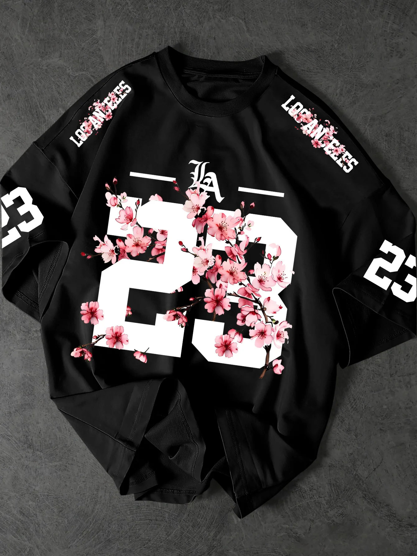 Summer 3D Printings Perfect for Daily Wear for Big-Sized Men's T-Shirts with Cherry Blossom Pattern T-shirt