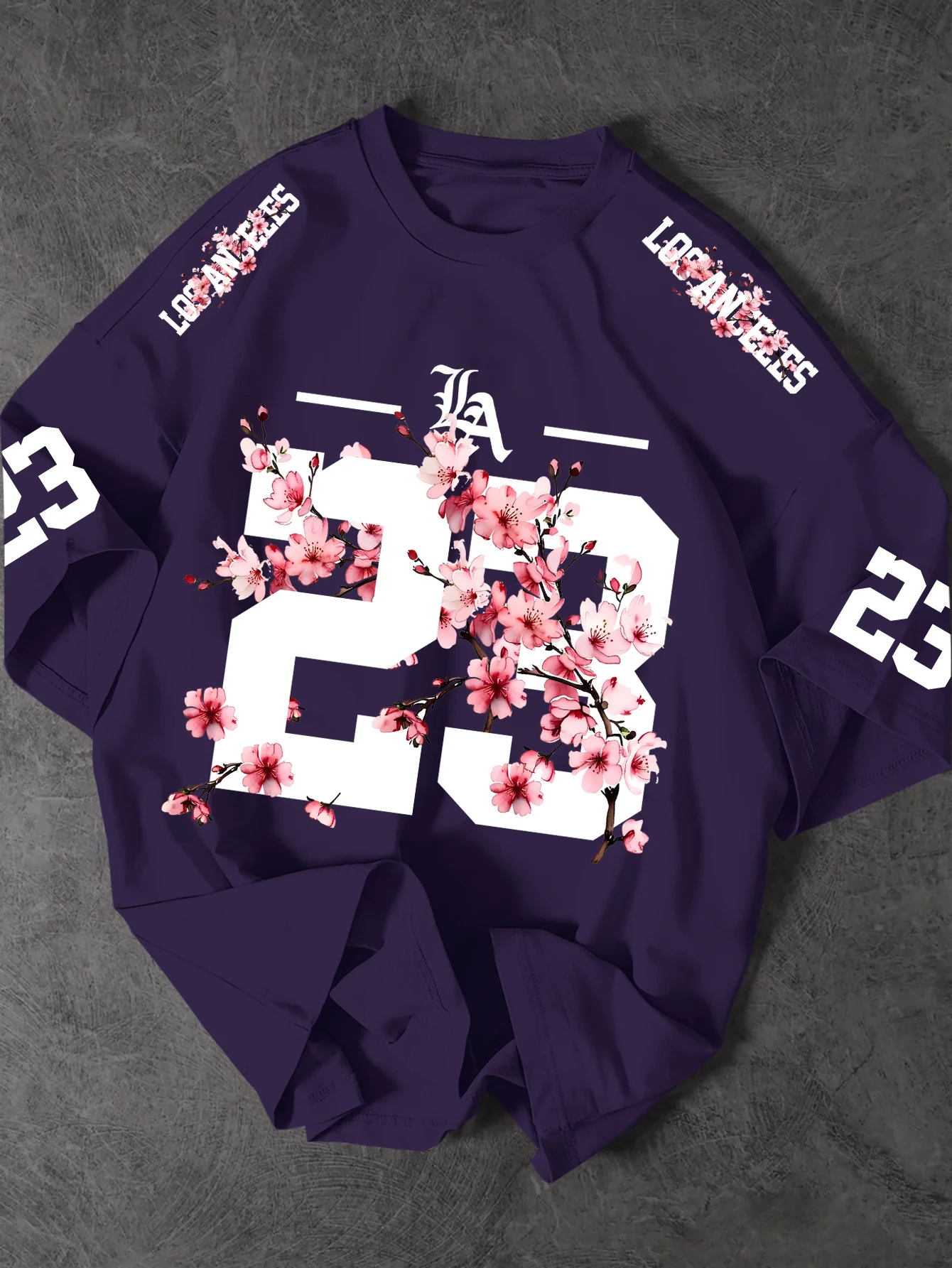 Summer 3D Printings Perfect for Daily Wear for Big-Sized Men's T-Shirts with Cherry Blossom Pattern T-shirt