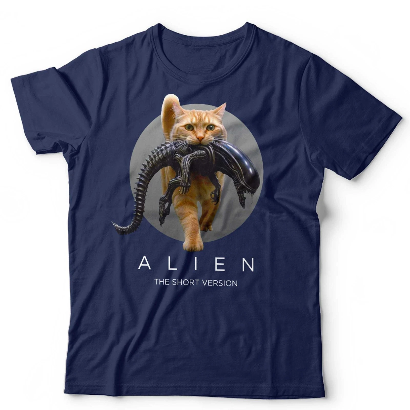 Alien T-shirt for Both Men and Women, Short and Fun Sci-fi Horror Movie, Printed T-shirt for Cat Lovers, Fashionable