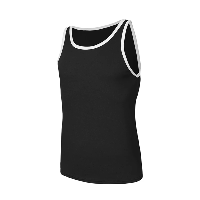 Men's Tank Top Summer Solid Color White Edge Narrow Shoulder Fashion Sports Fitness Leisure Basic Versatile Comfortable Top