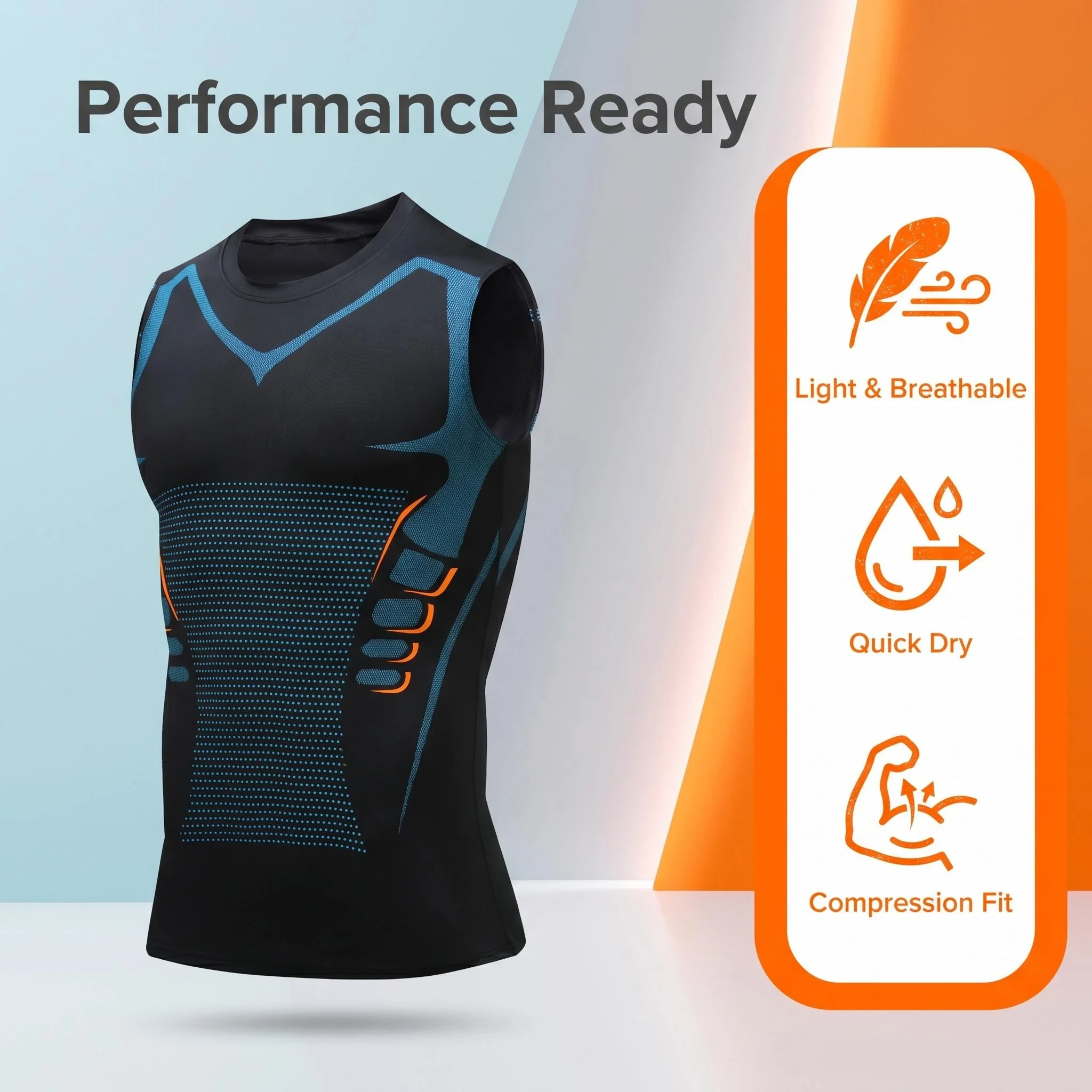 Compression Tank Top Men Gym Shirt Sleeveless Quick Dry Printing Sportswear Male Fitness Bodybuilding Vest Workout Muscle Top