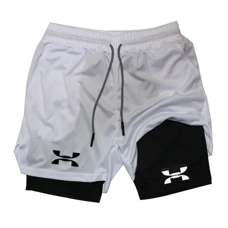New Running Shorts Men Gym Sports Shorts 2 in 1 Quick Drying Workout Boxing Training Bottoms Fitness Jogging Short Pants Summer