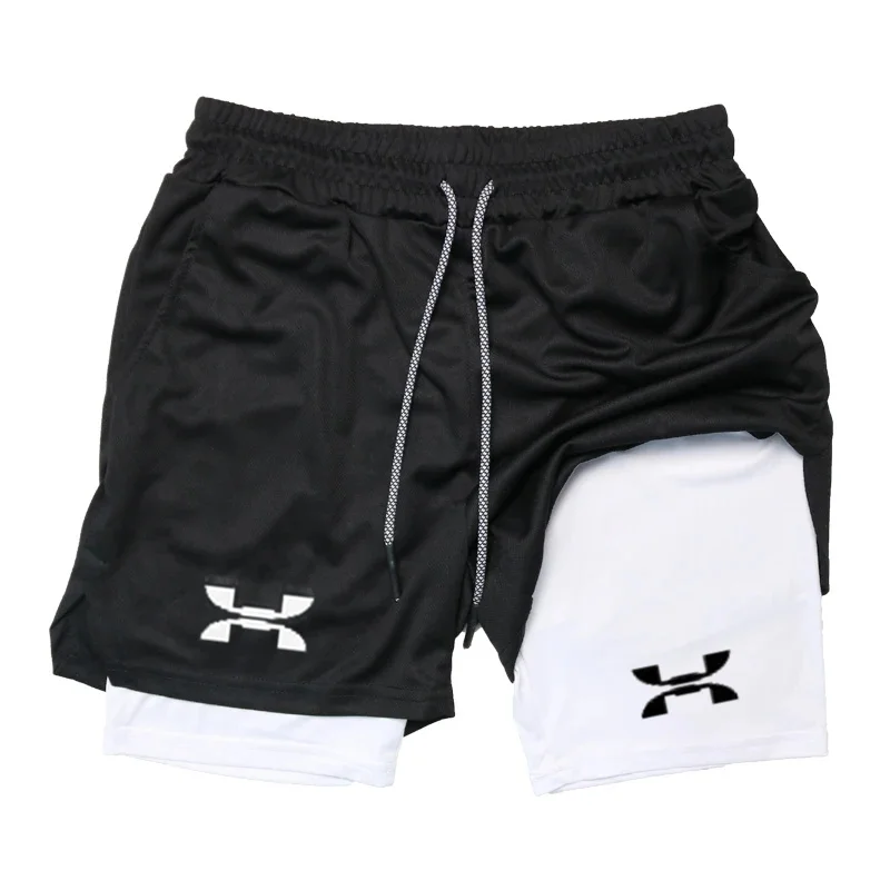 New Running Shorts Men Gym Sports Shorts 2 in 1 Quick Drying Workout Boxing Training Bottoms Fitness Jogging Short Pants Summer