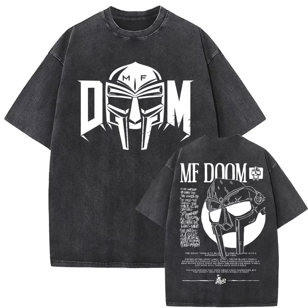2025 Washed Vintage Rapper Mf Doom MM FOOD Graphic Print Tshirt Men Women Hip Hop Fashion T-shirts Male Casual