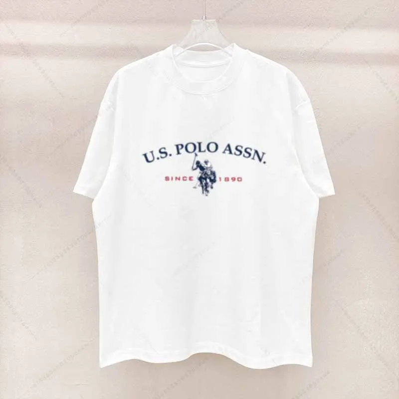 Simple Style Men's Cotton T-shirt Polo Letter Graphic Printing Casual Round Neck Men's Short-sleeved Top Free Shipping