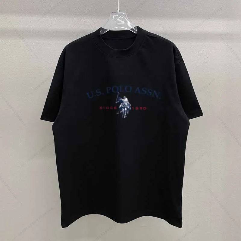 Simple Style Men's Cotton T-shirt Polo Letter Graphic Printing Casual Round Neck Men's Short-sleeved Top Free Shipping