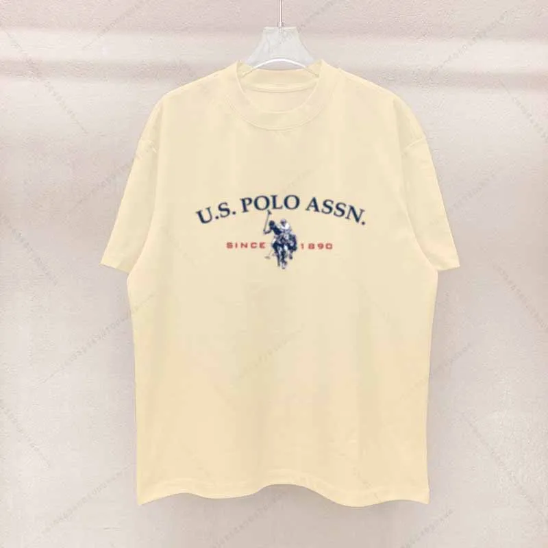 Simple Style Men's Cotton T-shirt Polo Letter Graphic Printing Casual Round Neck Men's Short-sleeved Top Free Shipping