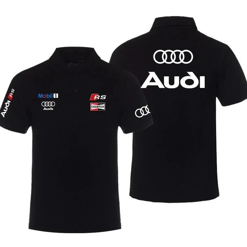 Audi RS Performance Car Car Modified Men's POLO Shirt Summer Lapel Short Sleeve Racing Motorcycle T-Shirt