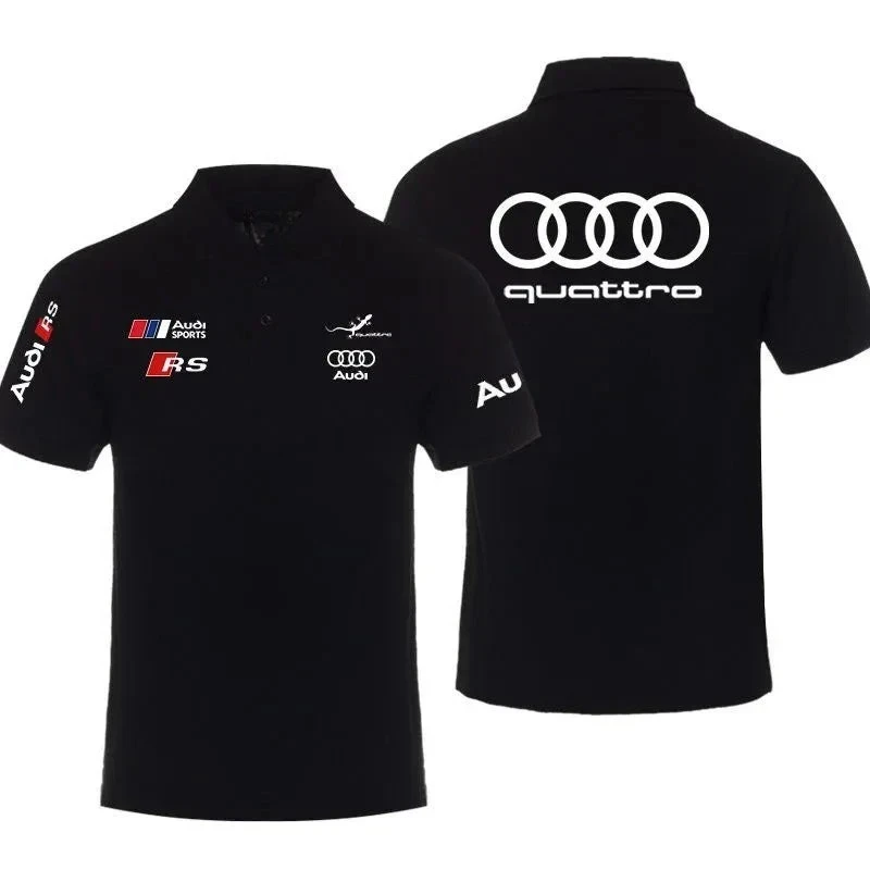 Audi RS Performance Car Car Modified Men's POLO Shirt Summer Lapel Short Sleeve Racing Motorcycle T-Shirt