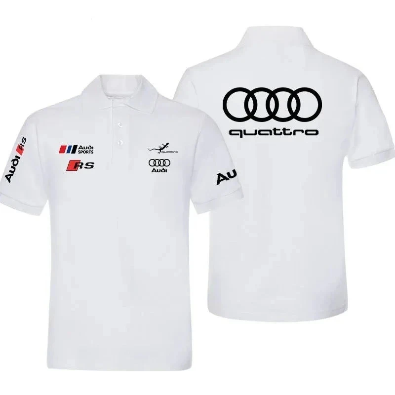 Audi RS Performance Car Car Modified Men's POLO Shirt Summer Lapel Short Sleeve Racing Motorcycle T-Shirt