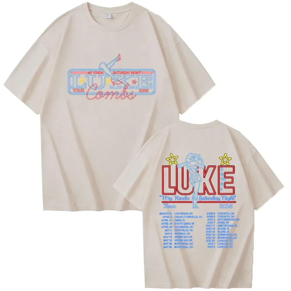 Luke Combs 2026 Tour T-shirts Men's Clothing Women's Luxury Short-sleeved Comfortable Casual T-Shirt Gifts Summer T Shirt