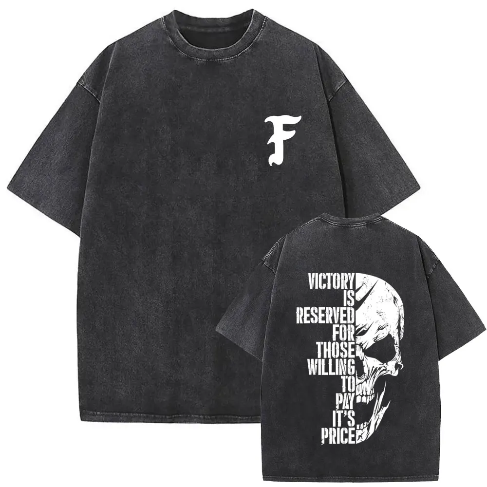 Forward Observations Group Vintage Washed T-shirt Skeleton Graphic T Shirts Men Women Fashion Oversized T-shirts Male Streetwear