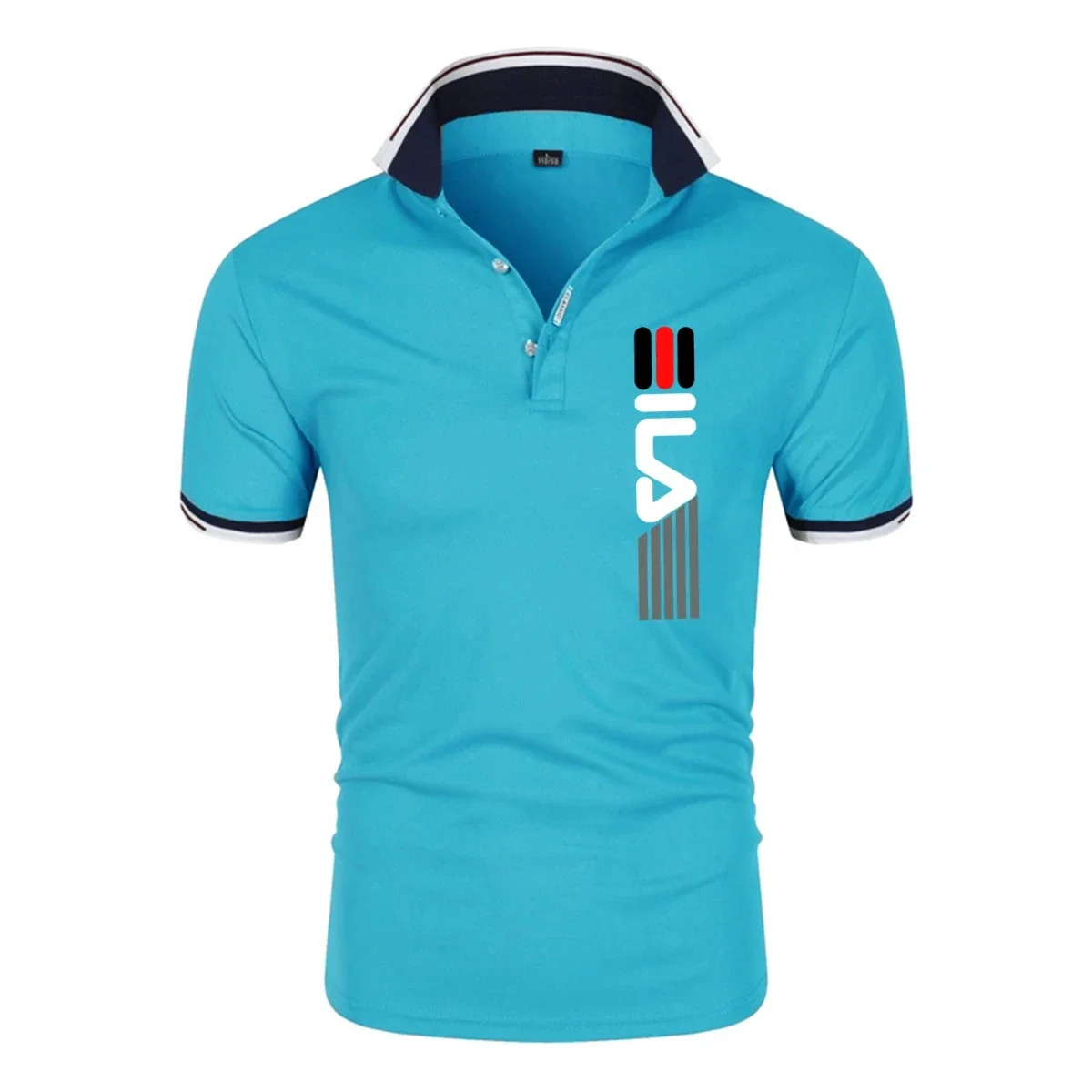 2025 Summer New Men's Lapel Anti-pillin Polo Shirt Printing Short Sleeve Casual Business Fashion Slim Fit Polo Shirt for Men
