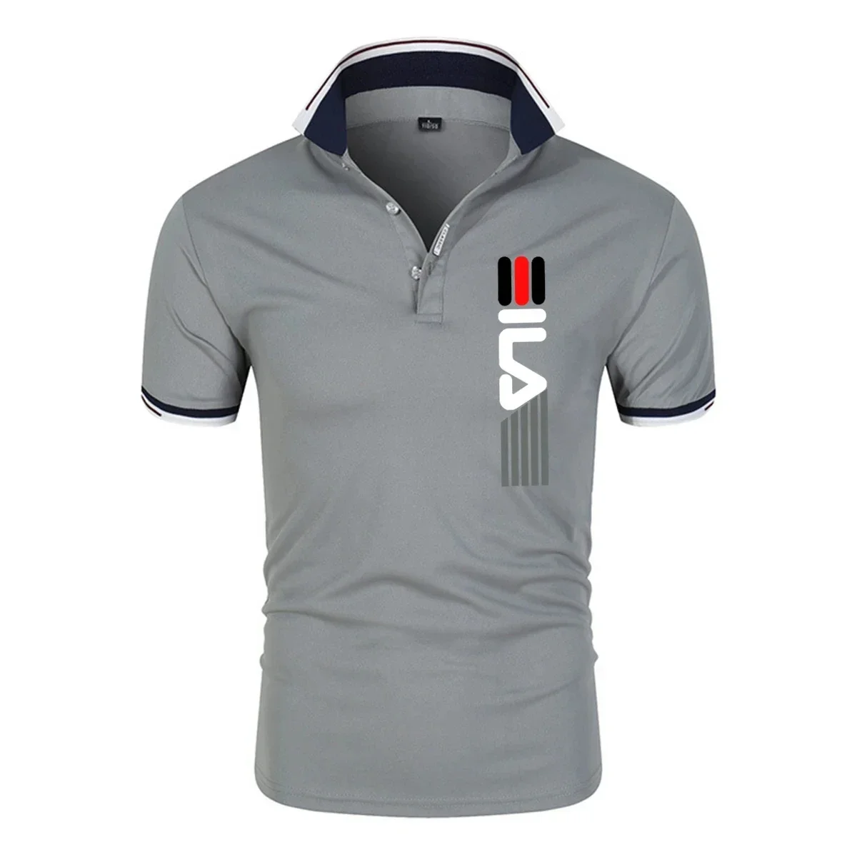 2025 Summer New Men's Lapel Anti-pillin Polo Shirt Printing Short Sleeve Casual Business Fashion Slim Fit Polo Shirt for Men