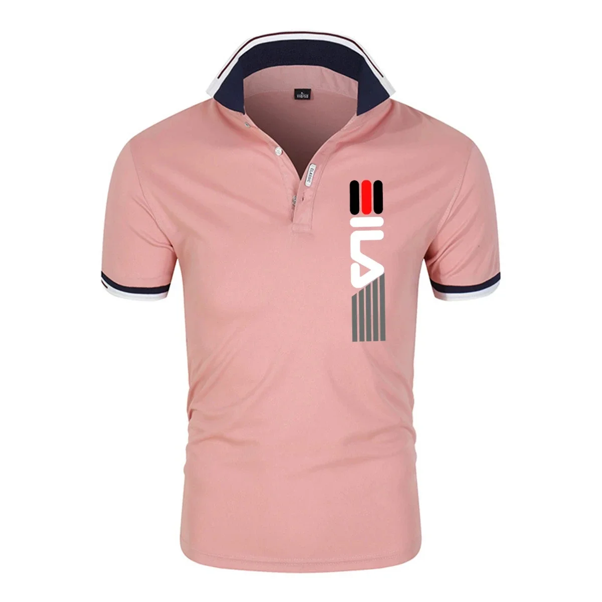 2025 Summer New Men's Lapel Anti-pillin Polo Shirt Printing Short Sleeve Casual Business Fashion Slim Fit Polo Shirt for Men