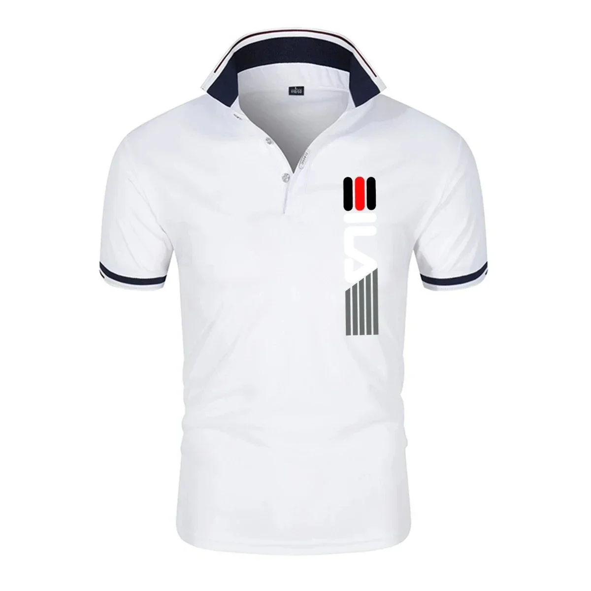 2025 Summer New Men's Lapel Anti-pillin Polo Shirt Printing Short Sleeve Casual Business Fashion Slim Fit Polo Shirt for Men