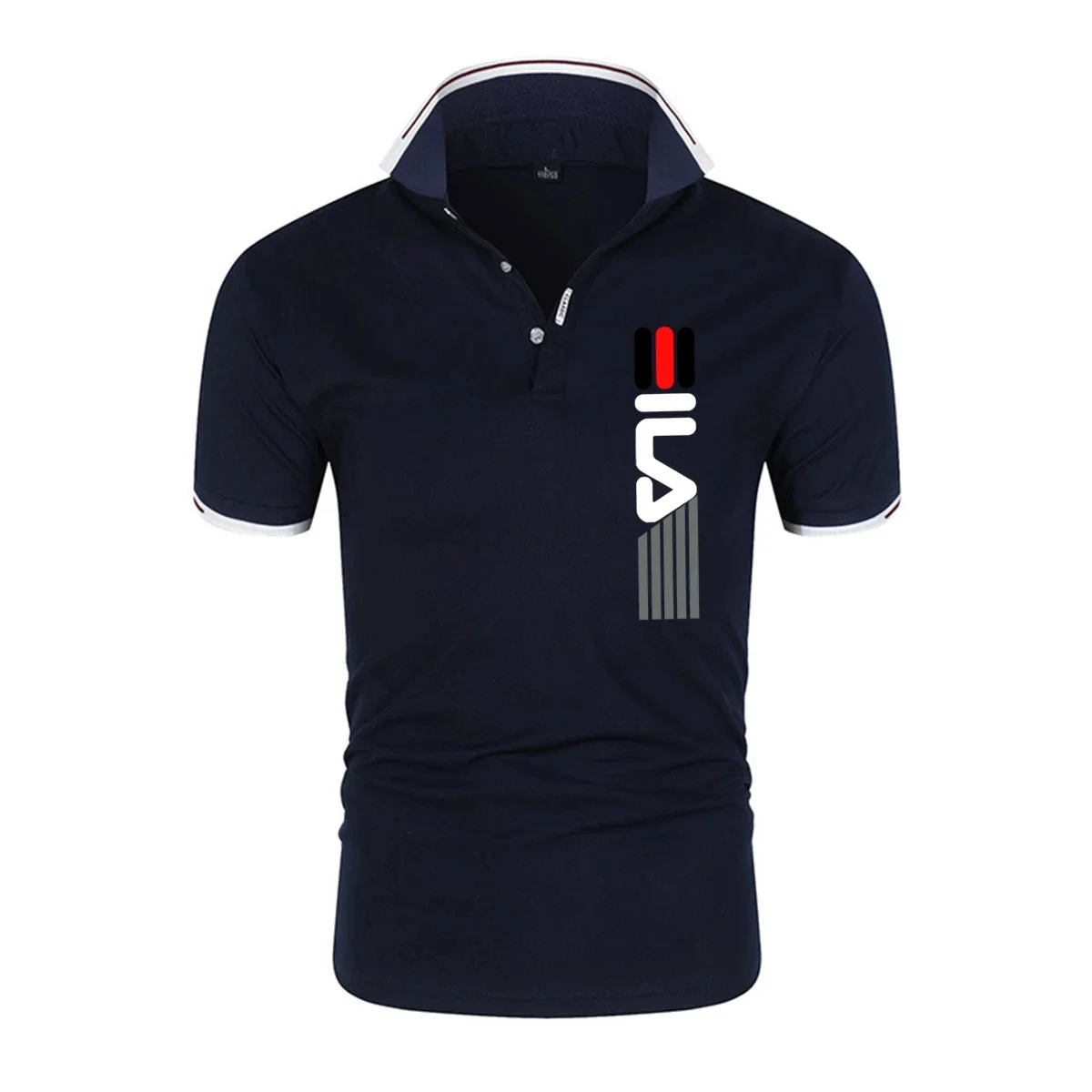 2025 Summer New Men's Lapel Anti-pillin Polo Shirt Printing Short Sleeve Casual Business Fashion Slim Fit Polo Shirt for Men