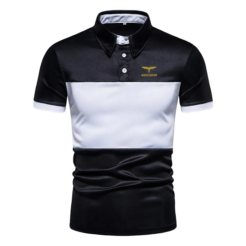 2025 New Men's Fashion Summer Stripe Printing Comfortable and Breathable Polo Shirt Outdoor Leisure Sportswear