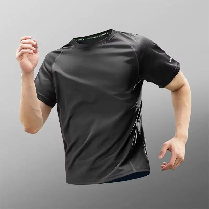Quick drying T-shirt men's ice silk summer cool thin sports shooting clothes short sleeved fitness clothes training running clot