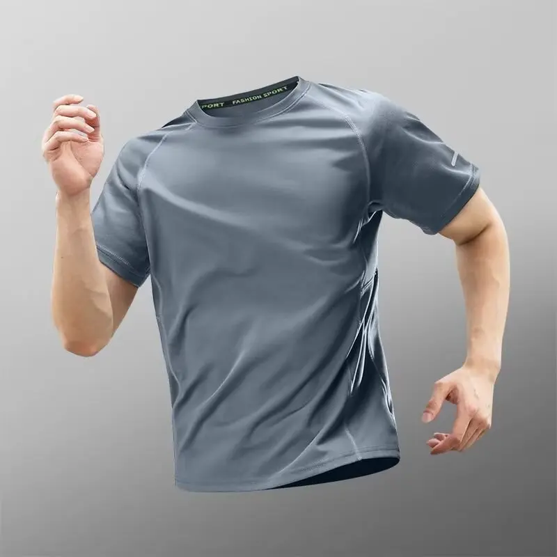 Quick drying T-shirt men's ice silk summer cool thin sports shooting clothes short sleeved fitness clothes training running clot
