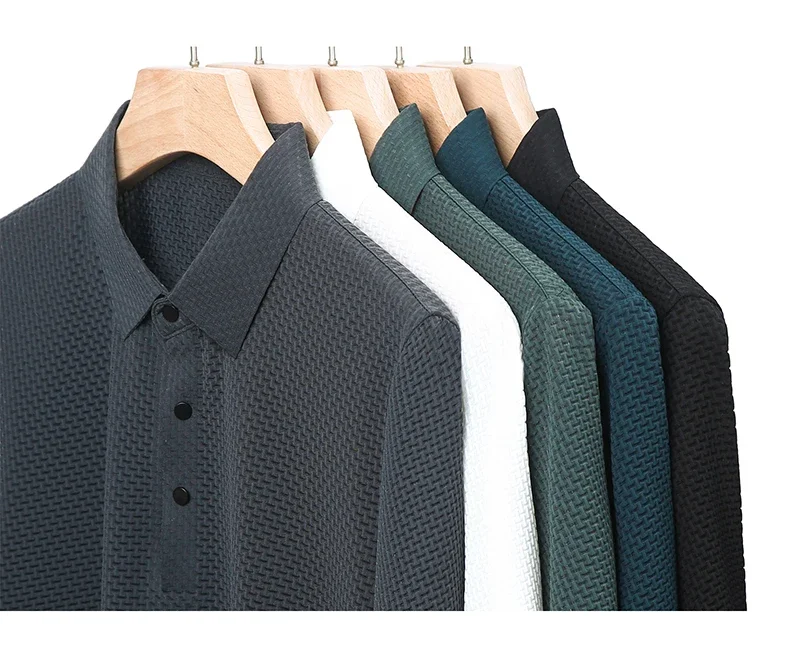 Summer New Men's Lop-up Hollow Short-sleeved Polo Shirt Ice Silk Brand Clothes Breathable Business Fashion T-Shirt Male Upto 6XL
