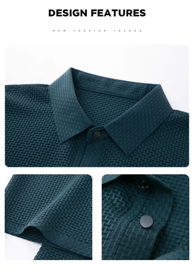 Summer New Men's Lop-up Hollow Short-sleeved Polo Shirt Ice Silk Brand Clothes Breathable Business Fashion T-Shirt Male Upto 6XL