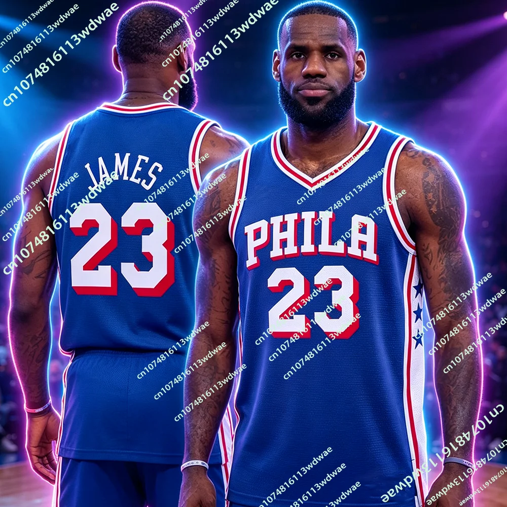 New Arrival Philadelphia Basketball Jersey 26/27 Men's Quick-dry Vest Sleeveless No.23 Tees Breathable Sports Training Jersey