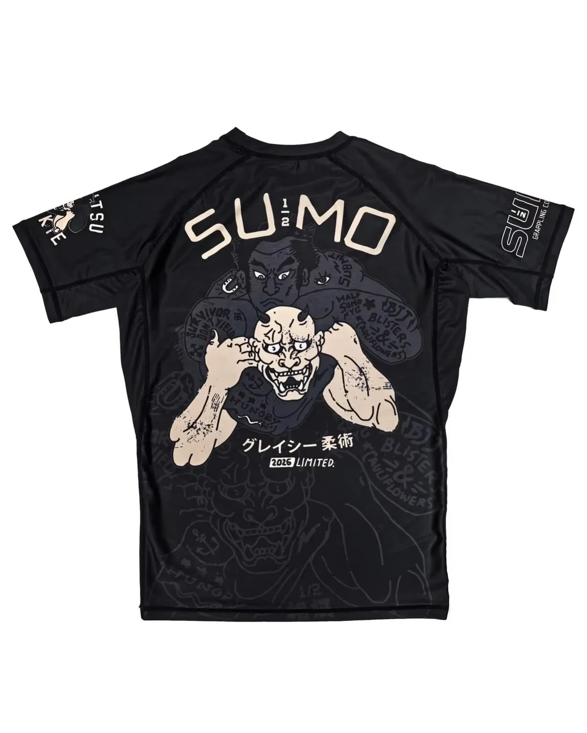 2026 Summer Jiu-Jitsu Anti-Abrasion T-Shirt, Y2K Print Training Quick-Drying Tight-Fitting Short-Sleeve Men's Training Tops