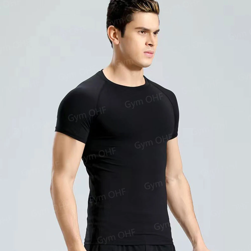 Anime Hajime Compression Shirt Men Short Running T Shirt Gym Sports Top Quick Dry Breathable Fitness Sportswear Bodybuilding Tee
