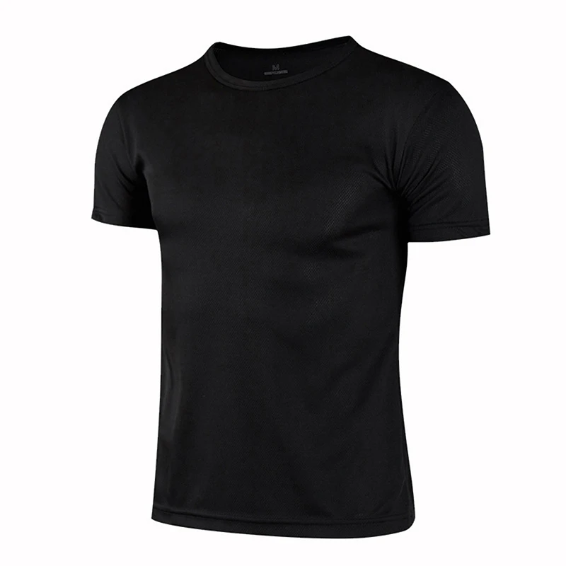 Women Men Quick Drying Short Sleeve Tees Summer Gym Running O-Neck T-Shirt Training Exercise Gym Sport Blank Tops For Printing