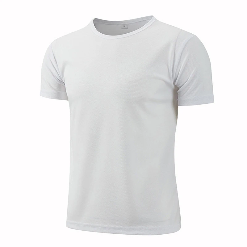 Women Men Quick Drying Short Sleeve Tees Summer Gym Running O-Neck T-Shirt Training Exercise Gym Sport Blank Tops For Printing