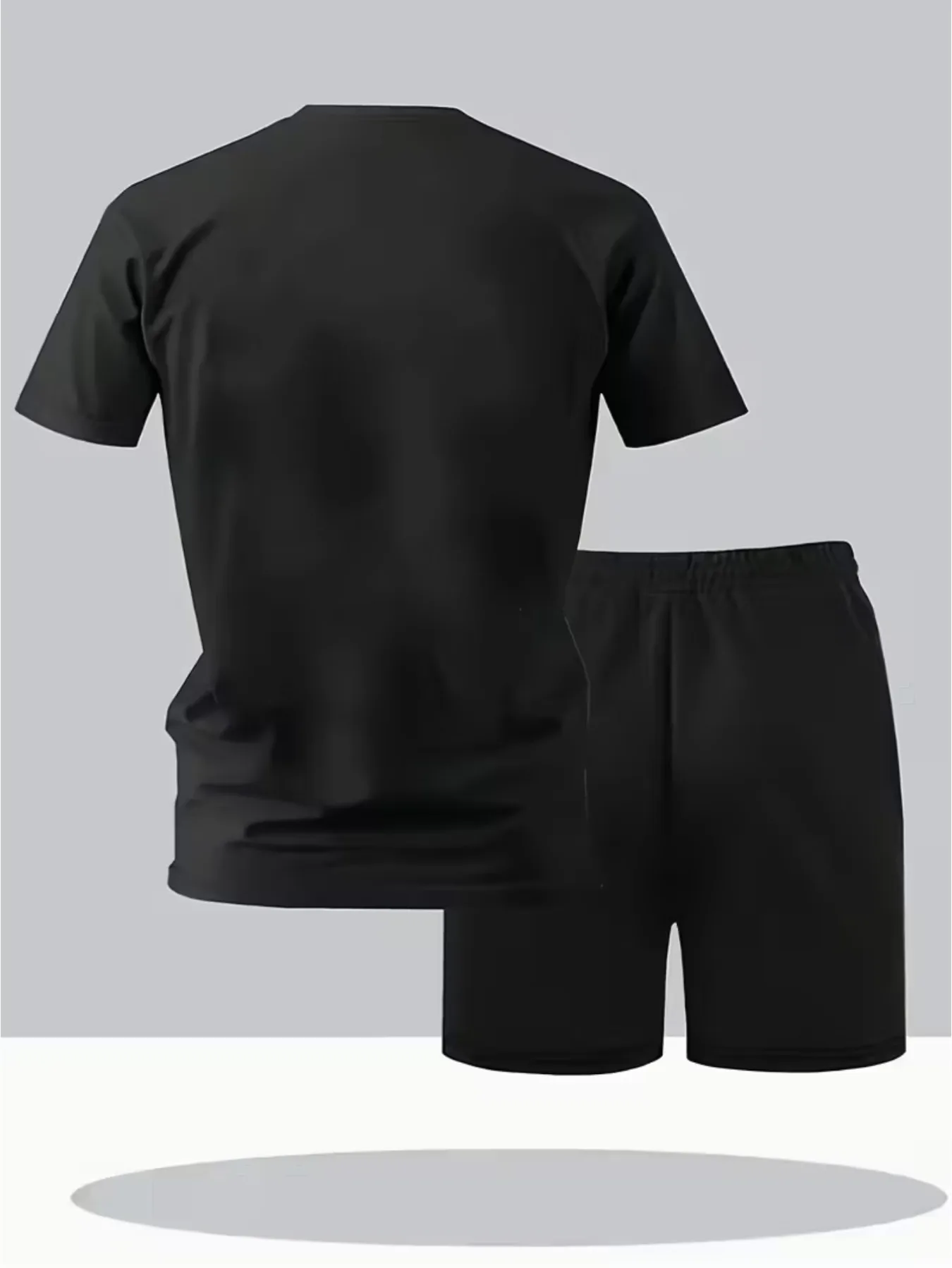 Men Fashion Print Two Piece Set Breathable Crew Neck Short Sleeve T-shirt Casual Sports Shorts Summer Outfit