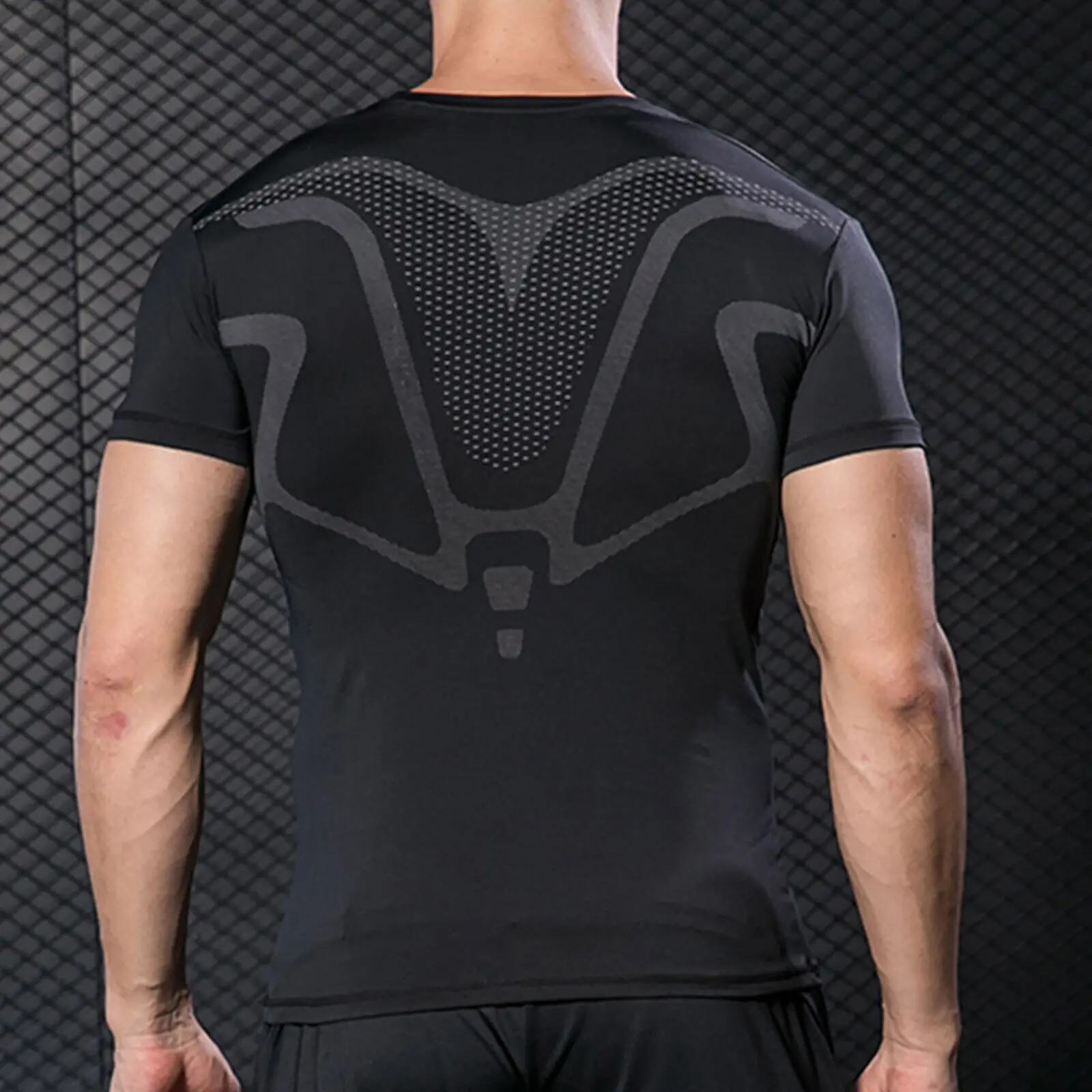 Men's Running Compression Shirts Short Sleeve Sport Gym Tees Fitness Quick Dry Sweatshirt Jogging Tracksuit Athletic Shirt Tops