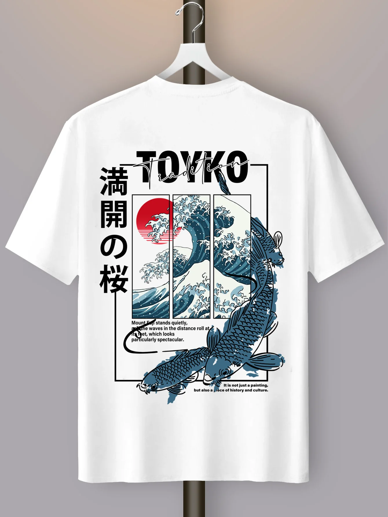Men Japanese-style Trendy Pattern Loose Summer New T-shirt 100% Pure Cotton Soft Material Versatile Comfortable and Breathable