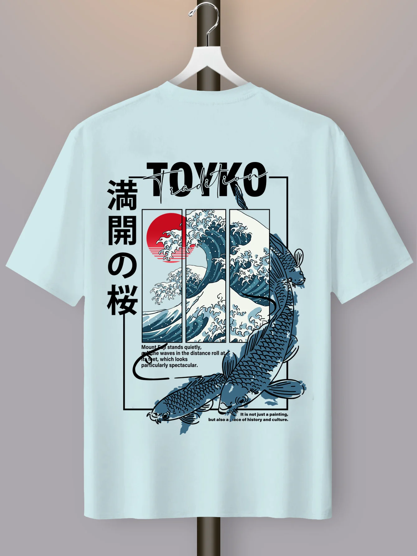 Men Japanese-style Trendy Pattern Loose Summer New T-shirt 100% Pure Cotton Soft Material Versatile Comfortable and Breathable